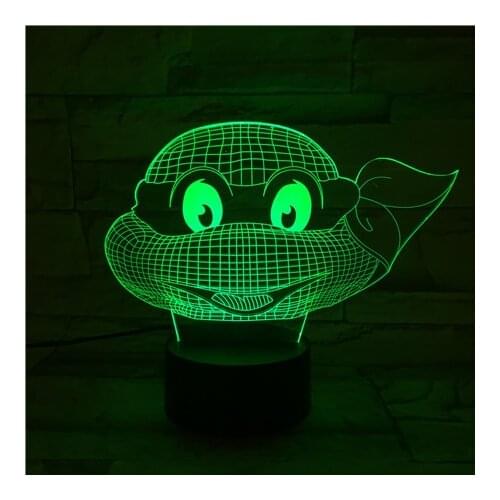 Teenage mutant ninja turtles 3D LED Night Light 7 Color Changing Lamp Decoration Action Figure Toy For Birthday Christmas Gift