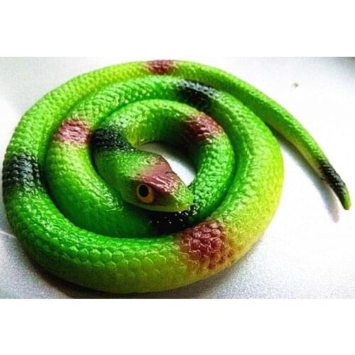 65cm Soft Model Simulation Animal Toys Snake Practical Jokes Toys Game Halloween Kids Toys Green
