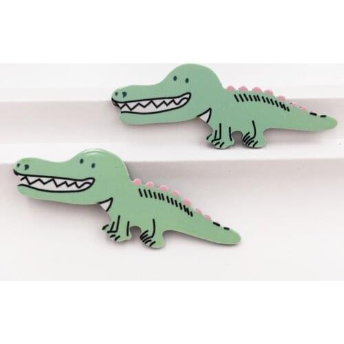 Kawaii Colorful Green Crocodile Flatback Acrylic Sheet 10 Pcs Scrapbook DIY Home Decor Crafts
