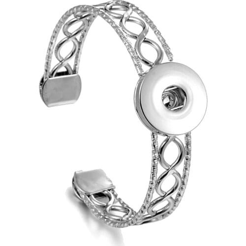 DIY Bangles 18mm Snap Bracelet Metal Snap Button Charms Jewelry Bracelet For Women Free Shipping