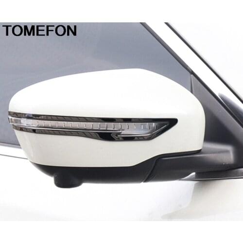 TOMEFON For Nissan X-Trail Rogue T32 2014 2015 2016 2017 2018 Rear View Mirror Protector Strip Cover Trim Exterior Accessories