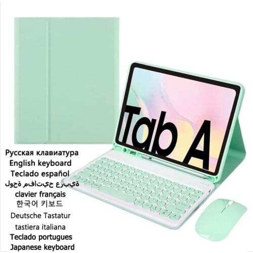 Cover for Samsung Galaxy Tab A7 10.4 Keyboard Case for Galaxy Tab A7 T500 T505 Slim Bluetooth Round Keyboard Leather Cover Funda