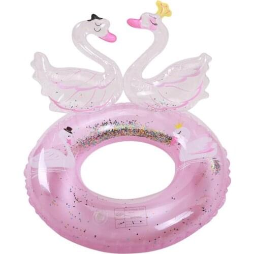 Baby Inflatable Swimming Circle PVC inflatable Double Swan Float Swimming Ring For Kids Pool Bathing buoy Accessories Gifts Toys