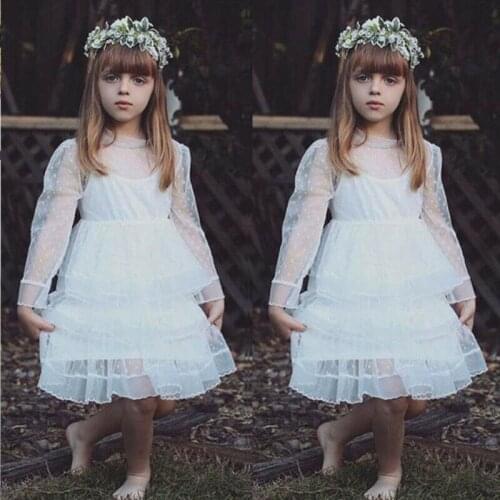 Kids Baby Girl Lace Tutu Flower Dress Pageant Party Birthday Wedding Princess Dress