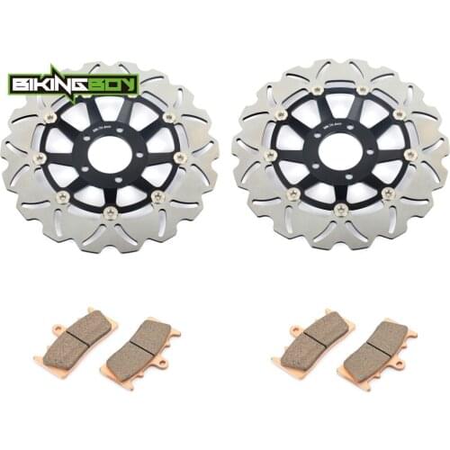 BIKINGBOY Front Brake Discs Rotors Disks + Pads For Suzuki GSXR 750 W 94 95 GSX-R 1100 W 1993 1994 1995 1996 Motorcycle 310mm
