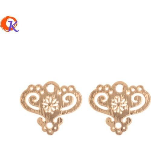 Cordial Design 40Pcs 14*16MM Jewelry Accessories/Connectors Making/Flower Shape/Genuine Gold Plating/Hand Made/Earring Findings