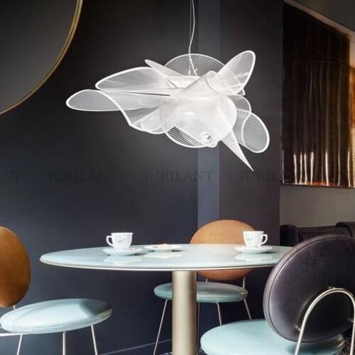 Italian Designer LED Chandelier Modern Simple Artistic Creativity Gauze Cloud Pendant Lamps For Restaurant Living Dining Room