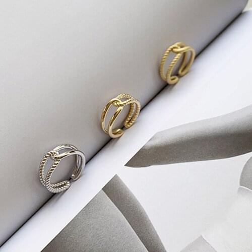 Retro Matte Gold Rings Women Girls Woven Cross Design Ring Simple Wild Open Ring Party Birthday Gift Fashion Jewelry Wholesale