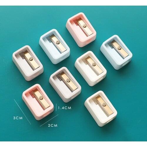 2 pcs Mini Pencil Sharpener Cute Candy Color Kindergarten Kids Sharpener Stationery Pen Cutter Knife Classroom Supplies Items