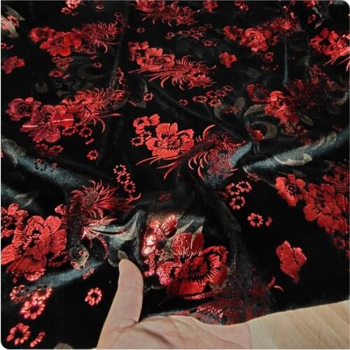 Beautiful velvet fabric High-grade Stretch Bronzing Gold Velvet Cheongsam Dress Suit material