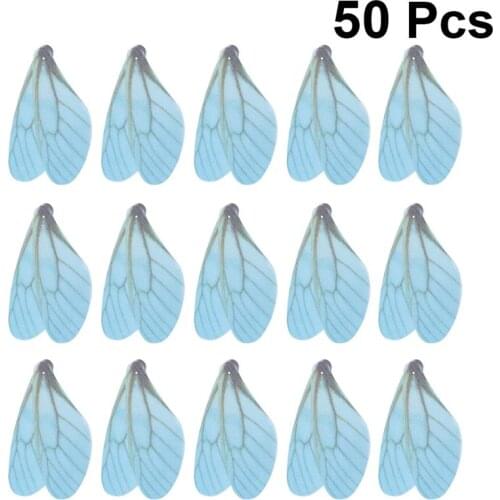 50pcs DIY Handmade Simulated Dragonfly Wings Decors Cloth Art Dragonfly Butterflies Wings Craft DIY Craft Supplies For Decor