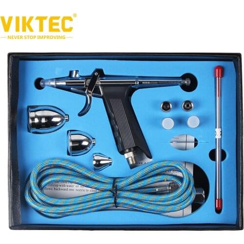 Viktec Mini Pneumatic Spray Gun For Car Painting Nozzle 0.2mm 0.5mm Airbrush for Nail Art Food Decoration Body Art Painting
