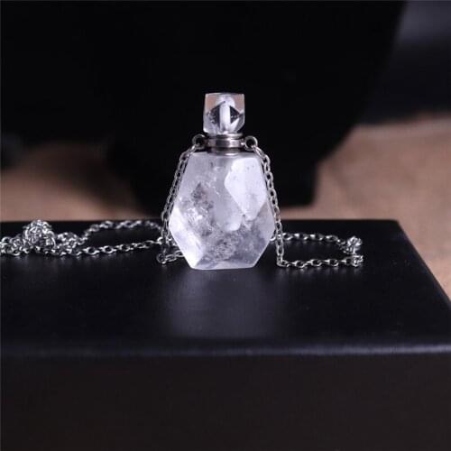 Delicate Unique Natural Stone White Clear Crystal Pendant Cut By Hand Jewelry Perfume Bottles Necklace pendants For Men Women