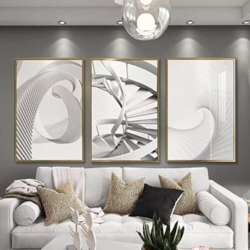 Simple abstract decorative painting space extension visual stereoscopic decorative painting Nordic sofa background wall decorati