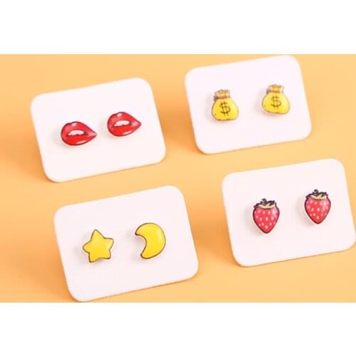 Simple Lovely Cartoon Stud Earrings Sweet Tiny Jewelry For Girls