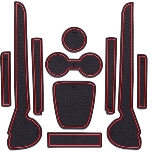 Anti-Slip Rubber Mats Gate Slot Cup Mat for VW POLO 6R 6C 2010 2011 2012 2013 2014 2015 2016 2017 MK5 VW GTI Accessories