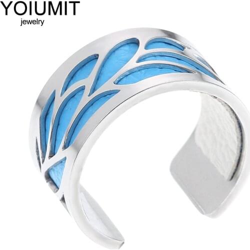 Cremo DIY Adjustable Bagues Pour Femme Interchangeable Leather Rings 2020 Stainless Steel Rings For Women Jewelry