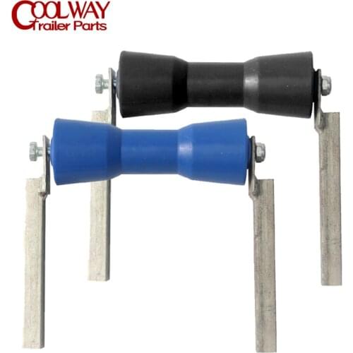 8 Inch Blue Hard Plastic Boat Trailer Keel Roller PE 200mm Self Centering With Bracket Accessories Parts