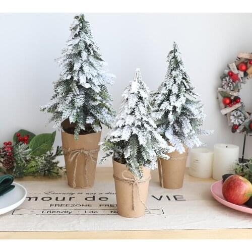 Christmas ins Nordic Desktop Mini Christmas Tree Decorations Potted Plant Decorations for Indoor Showcases and Windows navidad
