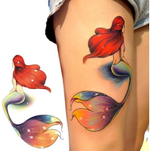 Breast Arm Sleeve Tattoo Women Sexy Back Stickers Body Art Mermaid Pattern Sexy Tattoos Tattoo Temporary Women Men