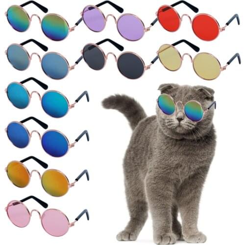 Pet Cat Sunglasses Multicolor Fashion Pet Sunglasses Cat Eye-wear Little Dog Cat Photos Props Cute Cool Dress Up Glasses