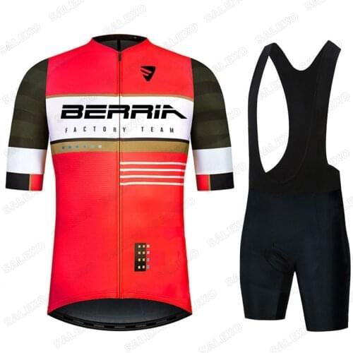 BERRIA Team Cycling Jersey Set 2021 New Men Bicicleta Clothes Short Sleeve Cycling Clothing Summer Road Bike maillot ciclismo
