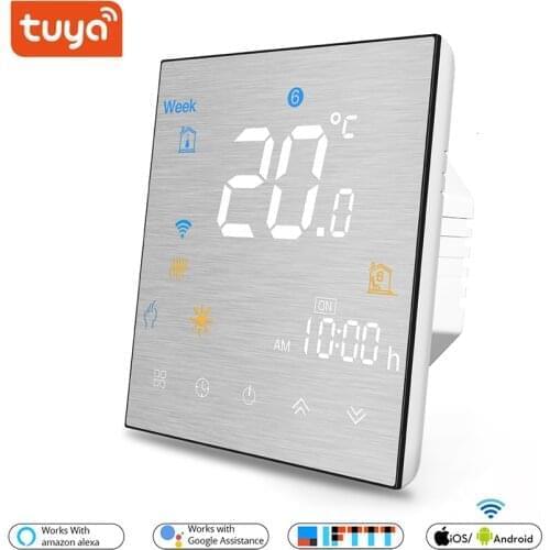 WiFi Smart Central Air Conditioner Thermostat Temperature Controller 4 Pipe 2 Pipe 3 Speed Fan Coil Unit Work with Voice