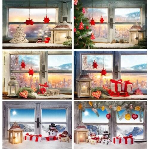 SHENGYONGBAO Vinyl Custom Christmas day Photography Backdrops Christmas gift Windows theme Photo Studio Background 20924XTW-05