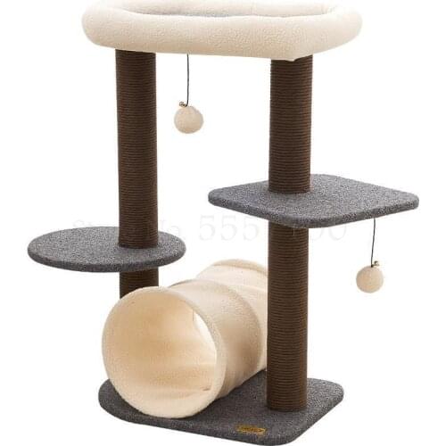 Four seasons creative simple small cat climbing frame cat tree one cat scratching post cat tunnel grinding claw toy