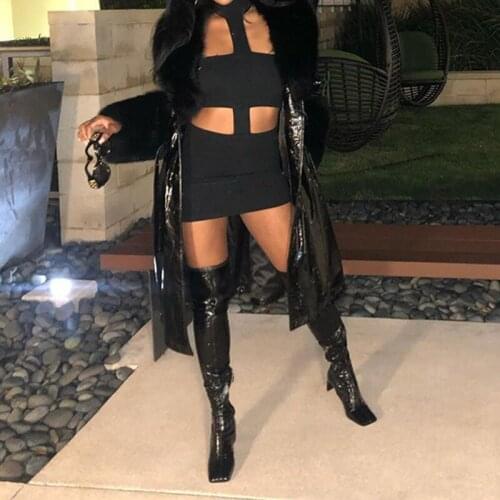 Y2K Sexy Club Street Style Mini Backless Dresse Ladies 2021 Summer Clothing Halter Sleeveless Solid Color Pullober Bodycon Dress