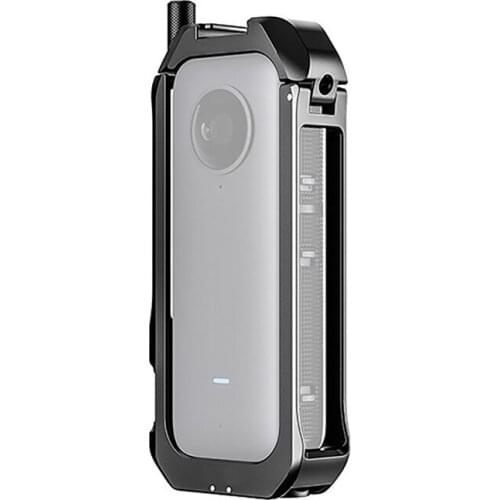 For lnsta360 ONE X2 Metal Camera Cage Case Protective Housing Protection Frame with Extend Cold Shoe Lens Guards