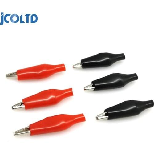 10 Pcs/ lots small Insulation Boot Metal Alligator Clip Electric Test 28MM Lead colorful small crocodile clip Color random