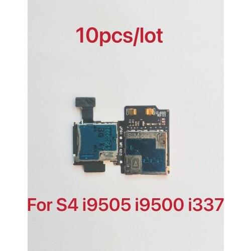 10pcs Sim Card Tray Holder Flex Cable for Samsung Galaxy S4 i9500 i9505 i337 Micro SD Slot Reader Adapter Repair Parts