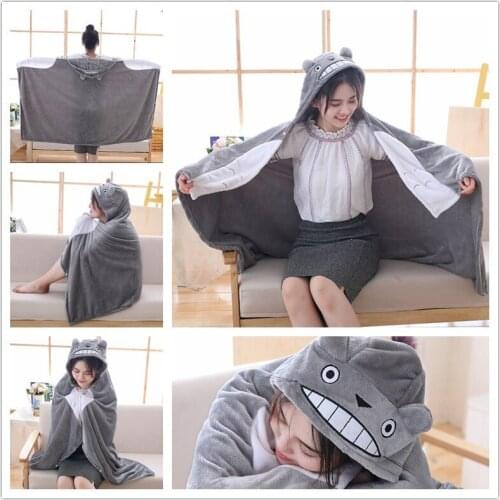 145*70cm/165*90cm plush toy stuffed totoro Cloak blanket air conditioning blanket mantys cape Gifts for Kids Girls