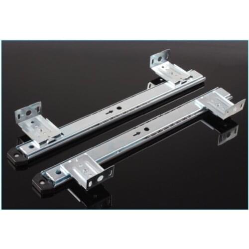 2pcs Thicken drawer slides Keyboard Cabinet Cupboard bracket sliding door fittings Furniture Guide Rail Hardware Accessories