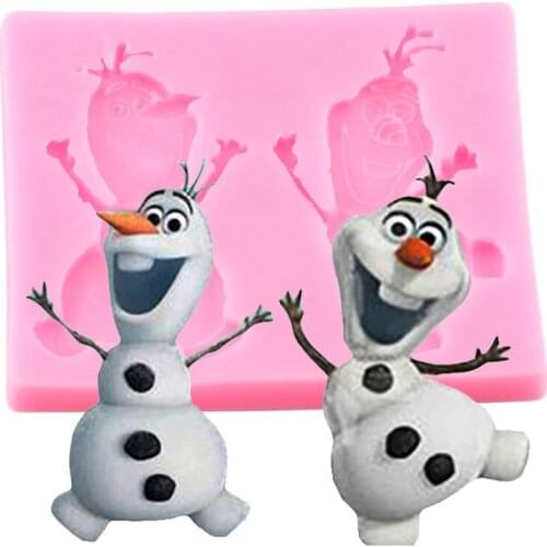 3D Cartoon Snowman Silicone Mold Baby Birthday Chocolate Fondant Molds DIY Cake Decorating Tools Candy Polymer Clay Resin Moulds