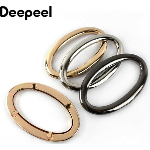 4/10pcs Deepeel Oval Rings Metal Frame Bag Handles Buckles Clothes Decorative Kiss Clasp Clutch Handbag DIY Hardware Accessories