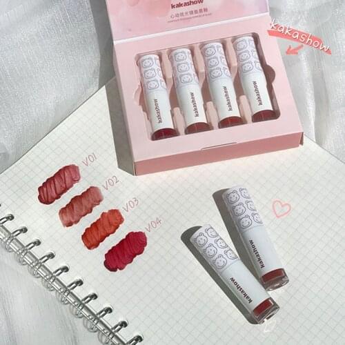 5pcs/Set Lipstick Matte Velvet Long Lasting Lip Gloss Waterproof Tint Tube water light Lip Glaze Lip Makeup TSLM1