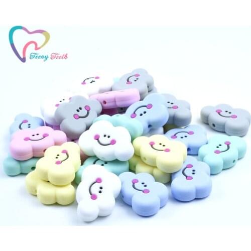 6 PCS Silicone Cloud Beads Food Grade Materials Chew Silicone Loose Beads Baby Accessories DIY Nursing Charm Baby Teether