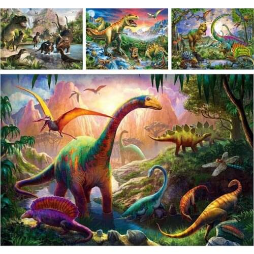 5D DIY Diamond Painting Dinosaur Landscape Full Diamond Embroidery Animal Home Decoration Cross Stitch Kits
