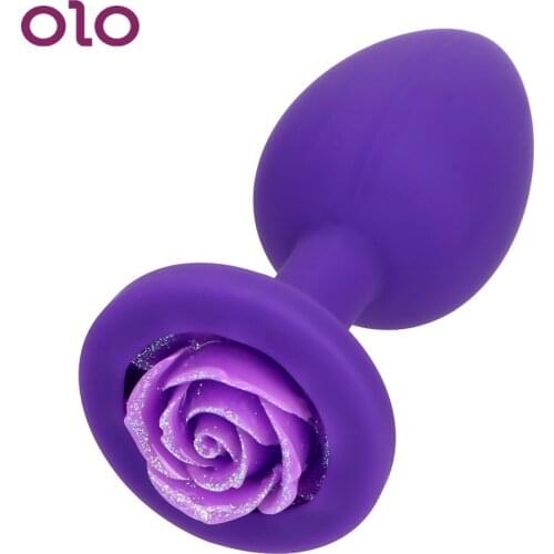 OLORose Flower Anal Plug Soft Silicone Butt Plug Sex Products Prostate Massage Sex Toys For Women Men Anus Massage Silicone