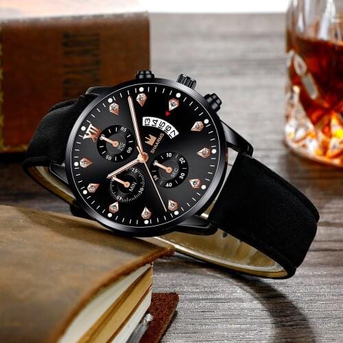 New Men Business Calendar Watches Men Military Leather Strap Casual Quartz Watch For Men Gift Relogio Masculino Montre Homme Hot