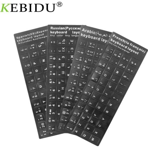 Kebidumei Keyboard Covers Russian French Arabic Spanish Keyboard Stickers Letter Alphabet Layout Sticker For Laptop Desktop PC