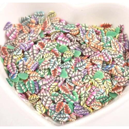 1000pieces Decor leaf Polymer Clay Toy DIY Slime Accessories Decoration Jelly Mud Hand Gum for Kids Nails Art Tips Toys cp2211