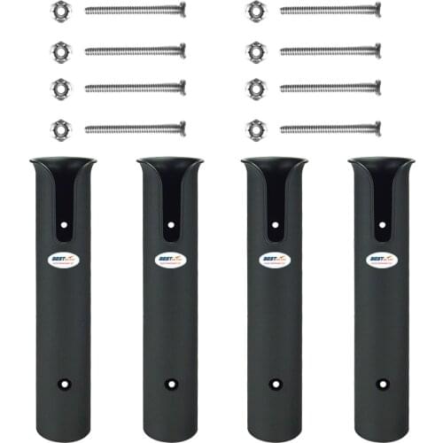 4 Rack Rod Holder-Replacement Parts and Screws for Tournament Fishing, Rod Fishing, Deep Sea Fishing and Trolling (Black)