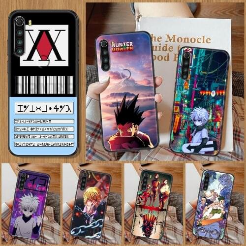 HUNTER×HUNTER Anime Phone Case For Xiaomi Redmi Note 7 8 9 10 7A 8T 9A 9T 9S 10S Pro black soft Etui trend funda art bumper