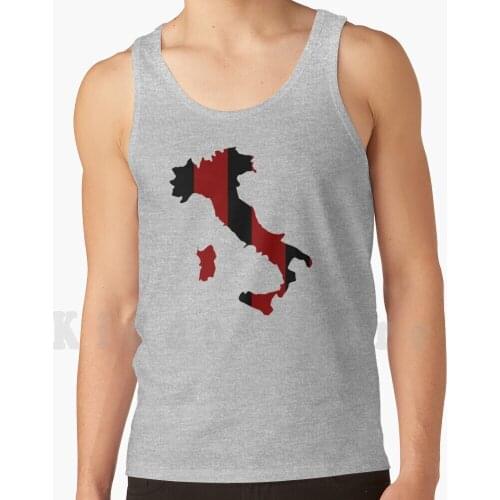 Red And Black Italy Tank Tops Vest Sleeveless Italy Italia Red Rossoneri Devil Il Diavolo Calcio Football Sport