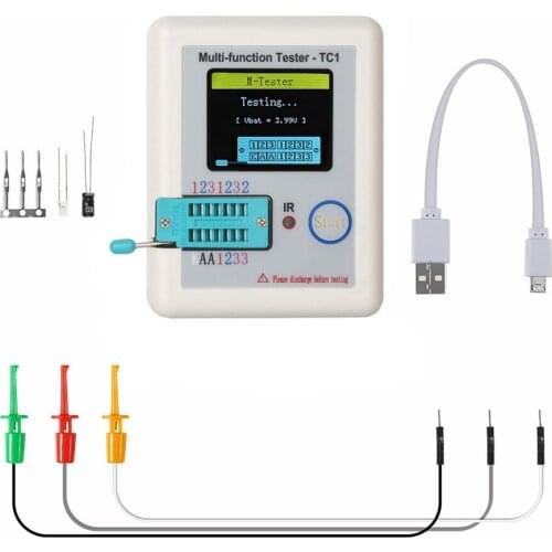 LCR-TC1 1.8 Inch Colorful Display Multifunctional TFT Backlight Transistor Tester NPN PNP Diode Resistance Capacitance Tests