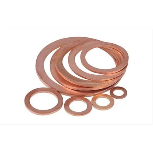 M4 M5 M6 M7 M8 M9 M10 Brass Copper Sealing Boat Crush Washer Flat Gasket Ring Sump Plug Oil Seal Fitting Thickness 1.5mm