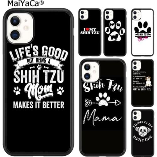 MaiYaCa Cartoon Shih Tzu Dog Mom Phone Case Cover For iPhone SE 6 6s 7 8 plus X XR XS 11 12 pro max Samsung Galaxy S9 S10 shell